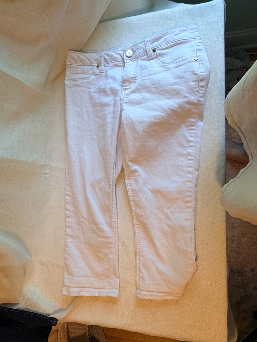 1822 Denim White Stretch Cropped Capri Jeans Size 8